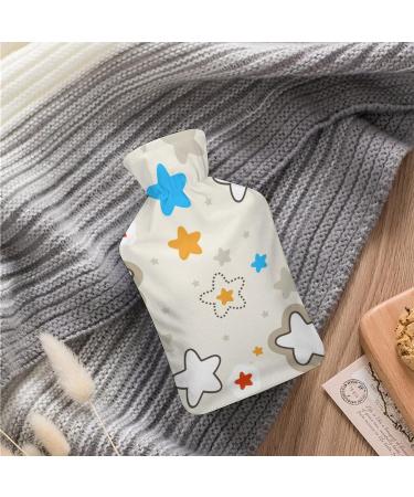 Color Stars Hot Water Bottle with Plush Cover - Bed Warmer for Adults & Kids | 26.5x15.3cm - International Shipping Available - Buy Online on GoSupps.com