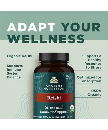 Organic Reishi Mushroom Tablets - Immune Support, Gluten-Free, Vegan-Friendly - 30 Count - Buy Online on GoSupps.com