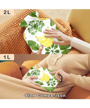 Naanle Banana Palm Leaves Heat Bottle 1L - Transparent Hot Water Bottle for Pain Relief & Therapy - Ideal for Bed Hand & Foot Warmth - Buy Online on GoSupps.com