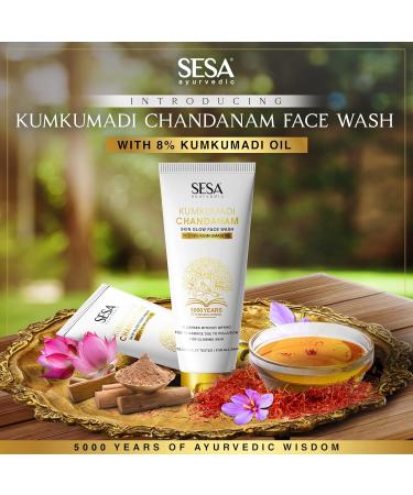 Buy SESA 8% Kumkumadi Chandanam Face Wash for Glowing Skin | Cleanses & Hydrates All Skin Types | 100 ml - For Men & Women - Buy Online on GoSupps.com