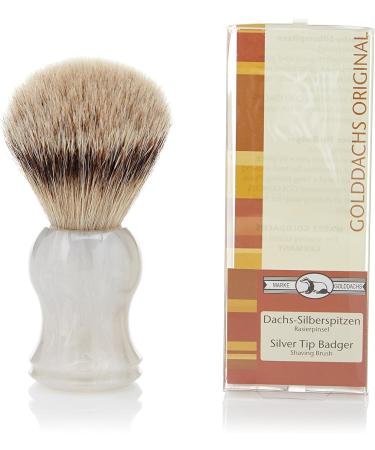 Premium Marbled Curved Plastic Shaving Brush with Silver Plating - Perfect for a Luxurious Shave - Buy Online on GoSupps.com