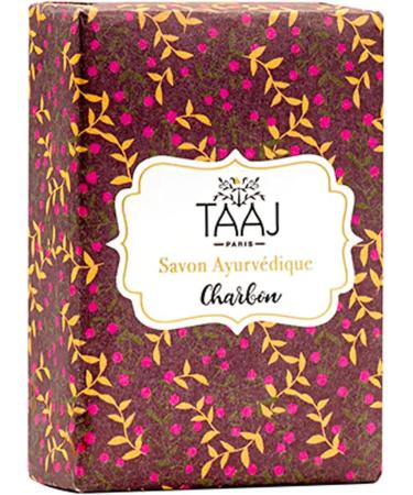 TAAJ | Ayurvedic Charcoal Soap | Cleanses the Skin of Toxins and Impurities | Maintains the Natural Balance of the Skin | Made in France | Vegan | Lot of 3x100GR - Buy Online on GoSupps.com