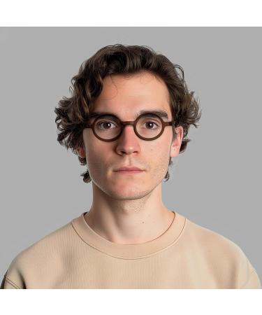 Stylish London Mole Glasses | Unisex Round Reading Glasses with Spring Hinges | Cool Transparent Brown 1.0x for Men & Women - Buy Online on GoSupps.com