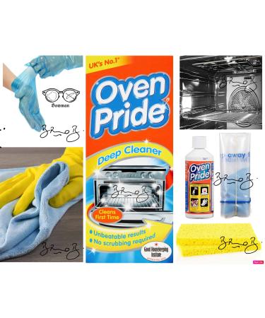 Oven Pride Oven Cleaner (1) With a Sponge wipe + Bags to Clean Oven Racks and Grill + Gloves Easy to use (Instructions included) Full Complete Deep Oven Cleaning Kit