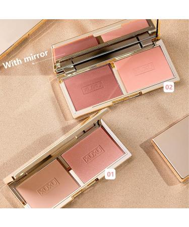 Matte and Shimmer Blush Palette with Mirror and Brush - Long-Wearing Natural-Looking Cheek Tint - 01 (1g) - Buy Online on GoSupps.com