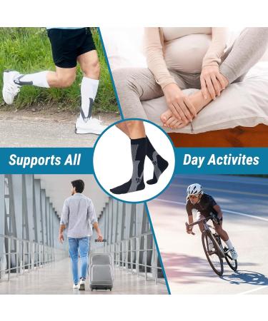 360 RELIEF Copper Compression Socks - Women & Men | Graduated Fit for Running, Nurses, Pregnancy | XXL Black - Buy Online on GoSupps.com