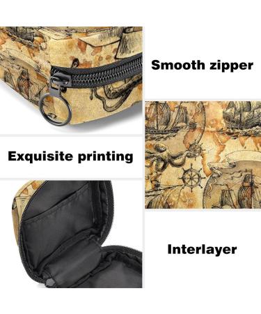 Vintage Sailing Pirates Treasure Painted Ladies Storage Bag - Portable Menstrual Cup Holder for Women & Teen Girls - Buy Online on GoSupps.com