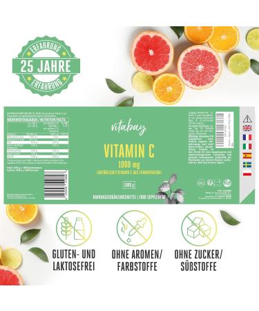 Vitabay Vitamin C Powder 1000 mg - 1kg Vegan Ascorbic Acid - High Dose Pure Vitamin C Powder - Buy Online on GoSupps.com
