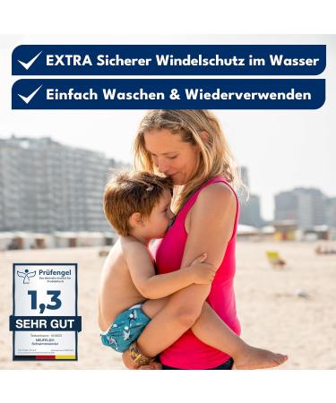 Buy Neufeld Reusable Swimming Diaper for Babies - Free Bag & E-Book Included | Funny Sharks Design Size L (Up to 22kg) - Ideal for International Shipping - Buy Online on GoSupps.com