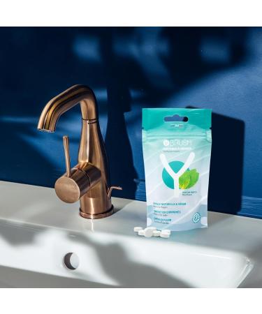 Y-Brush Natural Toothpaste Refill Pack - Fluorine Mint Flavor 120 Tablets - Made in France for Fresh Breath - Buy Online on GoSupps.com