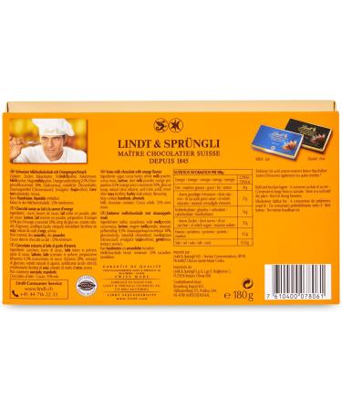  Lindt Lindt - Box of EXTRA FINE chocolate squares - Milk chocolate orange - 180g - Buy Online on GoSupps.com