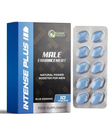 Intense Plus 10 Blue Pills for Men 100mg Stronger & Harder Enhanced Strength Male Enhancing Pill Firmness & High Stamina Tablets Prolonged Performance - Herbal & Food Supplement 10 count (Pack of 1)