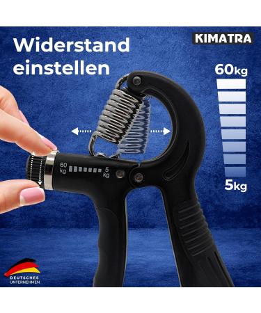 Kimatra 2-Part Handle Force Train Pack | 5kg to 60kg Hand Trainer Set for Fingers Hands & Forearms | Integrated Counting Function - Black - Buy Online on GoSupps.com
