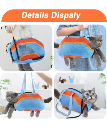 Adjustable Cat Swimming Bag - Anti-Bite & Scratch Protection | Hard-Wearing Mesh Shower Pocket for Small & Medium Cats - Buy Online on GoSupps.com