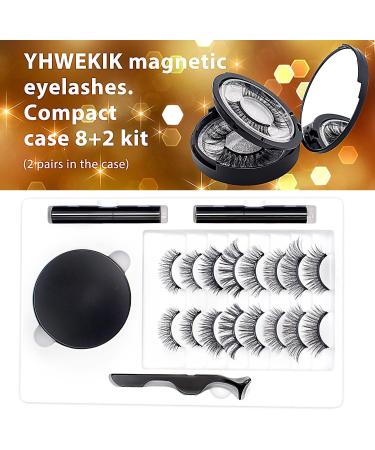Magnetic Eyelashes with Eyeliner Kit 3D Magnetic Eyelashes Set with 10 Pairs of Reusable False Eyelashes Natural Look Magnetic Eyelashes Tweezers and Eyeliner - Buy Online on GoSupps.com