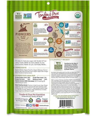 Tender & True Organic Chicken Jerky Treats - 4 oz | Natural Dog Chew Snacks - Buy Online on GoSupps.com