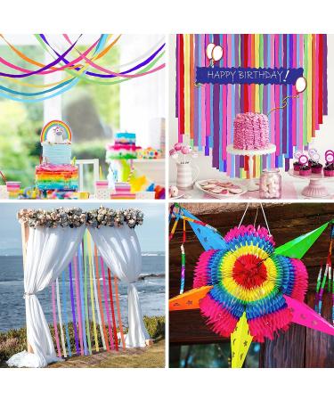 Biubee 82ft Crepe Paper Decorations - 12 Rolls in 12 Colors for Birthday, Wedding, Festival - Assorted Color Crepe Paper Decors (1.77inch) - Buy Online on GoSupps.com