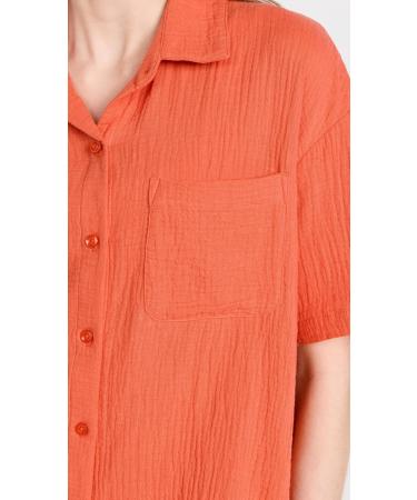 Z SUPPLY Women's Sundown Gauze Top - Medium Blood Orange | Shop Trendy Fashion Online - International Shipping Available - Buy Online on GoSupps.com