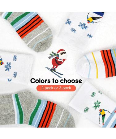 DKM Kids Ski Socks - Winter Warm 3 Pack for Boys and Girls, Skiing, Snowboarding, Skating - Christmas & New Years Gift (Gray/Green/Blue) - Buy Online on GoSupps.com