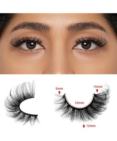 Aussido Eyelashes Cat Eye Lashes Natural Look Wispy Fluffy False Half lashes 8 Pairs - Buy Online on GoSupps.com