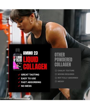 PROSUPPS Amino23 Liquid Collagen Shots Berry - Collagen Peptide Post Workout Supplement Supports Healthy Aging Joints Skin & Hair - Gluten-Free & Zero Sugar - 16 Servings - Buy Online on GoSupps.com