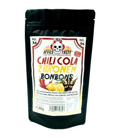 Chili Cola Lemon Bonbons - Mega Hot 200g - Red Devils Taste - Spicy Cola Candy with Lemon - Hot Scale 9 - International Shipping Available - Buy Online on GoSupps.com