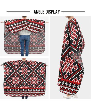 Waterproof Barber Cape - Vintage Red & Black Cheetah Haircut Bib for Men & Women | Unisex Hair Cutting Cape - Buy Online on GoSupps.com