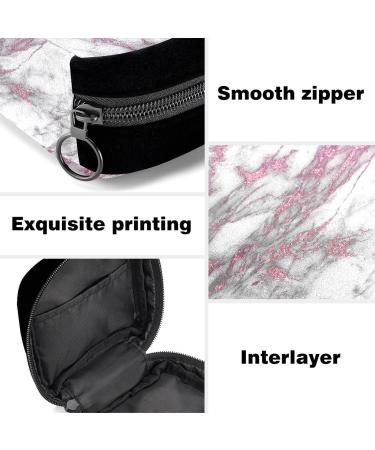 GIAPB Period Bag Sanitary Napkin Storage Pad Holder | Red & White Marble Makeup Pouch - Buy Online on GoSupps.com