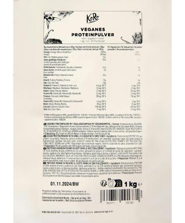 KoRo Vegan Protein Powder Vanilla 1 kg - Plant-Based Rice Pea & Soy Protein - Creamy-Sweet Taste - High Protein Boost for Your Health - Buy Online on GoSupps.com