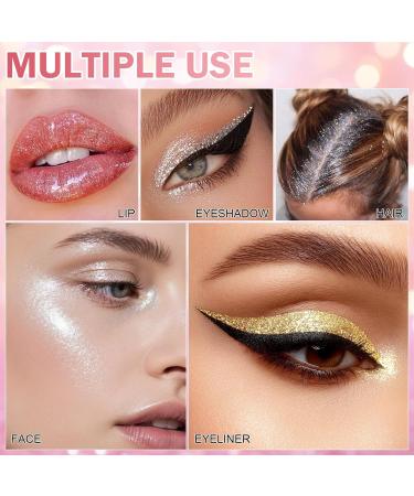  Jutqut Glitter Liquid Eyeliner Waterproof High Pigment Long-Lasting Waterproof Eyeliner Pen Long-Lasting Liquid Eyeliner Blanc Metallic Eyeliner Pen #01 - Buy Online on GoSupps.com