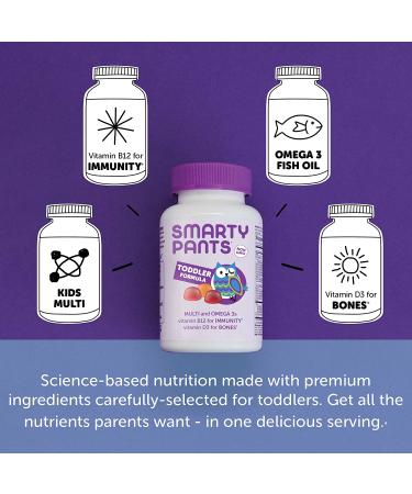 SmartyPants Toddler Complete Multi & Omega 3s - 90 Gummies for Healthy Growth - Buy Online on GoSupps.com