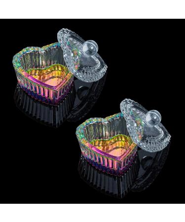 AORAEM 2PCS Nail Tips Art Dappen Dish with Lid - Glass Crystal Cup for Acrylic Liquid Powder - Professional and Home Use - Heart Shape - Buy Online on GoSupps.com