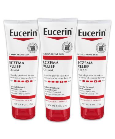 Eucerin Eczema Relief Cream - Full Body Lotion for Eczema-Prone Skin - 8 Ounce (Pack of 3) - Buy Online on GoSupps.com