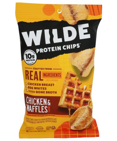 Chicken and Waffles Chicken Chips by Wilde Chips, Thin and Crispy, High Protein, Keto, Paleo Friendly, Made with Real Chicken, 2.25oz Bag 2.25 Ounce (Pack of 1)