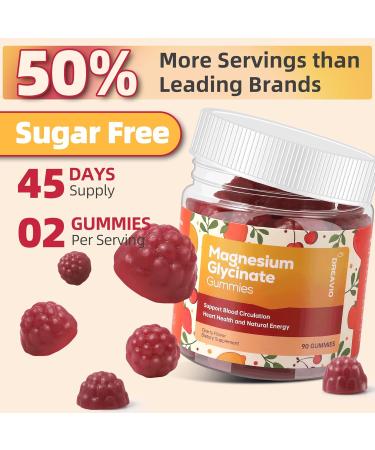 90 Count Magnesium Glycinate Gummies 400mg w/Ashwagandha Supplement - Sugar Free Zinc Magnesium Glycinate Supplement Ashwagandha Gummies for Adults Cherry 90 Count (Pack of 1) - Buy Online on GoSupps.com