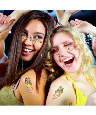 2 Pcs Mardi Gras Face Glitter - Purple Gold Green Chunky Glitter Gel for Festivals Raves & Costumes - Buy Online on GoSupps.com