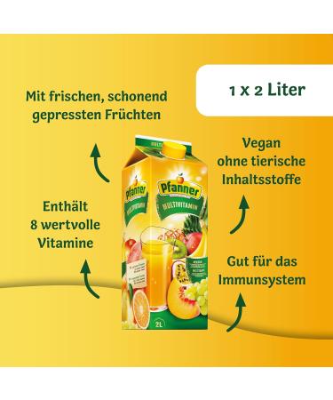 Pfanner Multivitamin Nectar - 1 x 2L | 50% Fruit Content | 13 Fruity Blends - Premium Multi-Fruit Juice - Buy Online on GoSupps.com
