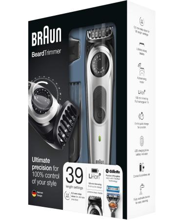 Buy Braun BT5060 Beard Trimmer & Hair Clipper - Includes Detail Trimmer & Free Gillette Fusion5 Razor - Sharp Blades Black/Silver International Shipping Available - Buy Online on GoSupps.com