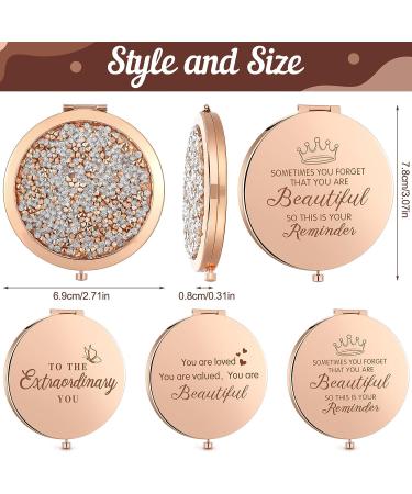 16-Piece Rhinestone Compact Mirror Set - Inspirational Cosmetic & Travel Mirrors for Bridesmaids, Nurses & Friends - Perfect Thank You Gifts for Women & Girls - Buy Online on GoSupps.com