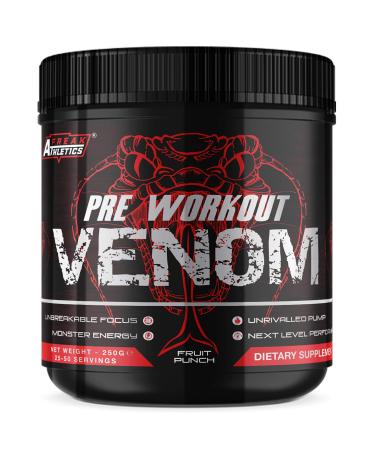 Pre Workout Venom 'Fruit Punch' - Pump Pre Workout Supplement by Freak Athletics - Elite Level Pre Workout Supplement - Pre Workout Powder Made in The UK - Available in Fruit Punch 250 g (Pack of 1)