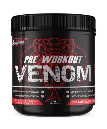 Pre Workout Venom 'Fruit Punch' - Pump Pre Workout Supplement by Freak Athletics - Elite Level Pre Workout Supplement - Pre Workout Powder Made in The UK - Available in Fruit Punch 250 g (Pack of 1) - Buy Online on GoSupps.com