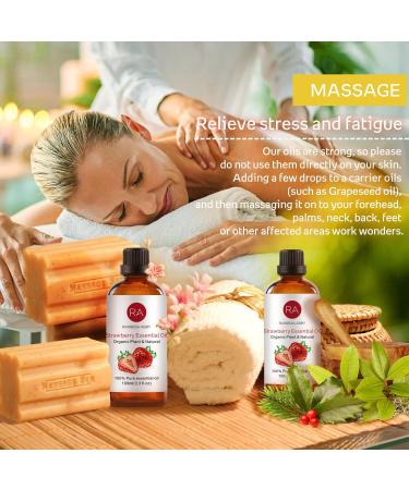 Strawberry Essential Oil 100ML - 100% Pure Natural Organic Aroma for Diffuser Massage & Skin Care - Buy Online on GoSupps.com
