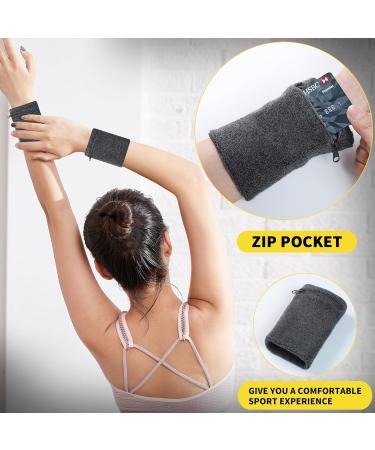 Mand Joint Bag 2er Set - Versatile Welding Tape & Wrist Bands with Zip Pocket for Running Jogging Walking Biking & Yoga - Dark Gray - Buy Online on GoSupps.com