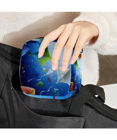 Colorful Kites Sanitary Napkin Storage Bag | Portable Menstrual Pad & Cup Pocket for Girls & Women - Perfect for Travel & Everyday Use - Buy Online on GoSupps.com