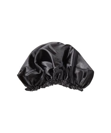 KISS COLORS & CARE Silky Satin XL Bonnet Cap - Protective & Gentle Fabric - Slip-Free Elastic Band - Breathable & Stylish Sleep Cap - Black - Buy Online on GoSupps.com