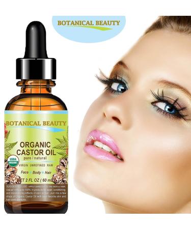 Botanical Beauty Organic Castor Oil 100% Pure Natural Cold Pressed Carrier Oil 1 Fl.oz.- 30 ml. for Face Skin Hair Lashes Brows Nails. - Buy Online on GoSupps.com