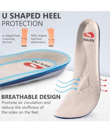 Sulpo Insoles for Plantar Fasciitis & Heel Spur - Silicone Shoe Inserts for Men & Women | Comfort for Sports Office Hiking - Size 44-45 EU / 9-11 UK - Buy Online on GoSupps.com