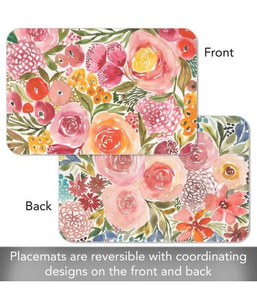 CounterArt Full Bloom Reversible Placemat 4 Pack - Easy Care, Made in USA, BPA Free - Buy Online on GoSupps.com