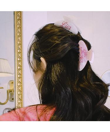 Custom Name Rhinestone Hair Claw Clip | Strong Hold Personalized Jaw Hair Clamp for Women | 4'' Shell White | Valentines Day Gift - Buy Online on GoSupps.com