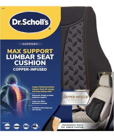 Custom Accessories Dr. Scholls Max Support Lumbar Cushion - Extra Firm Airflo Technology for Comfort & Posture Support - Black - Buy Online on GoSupps.com